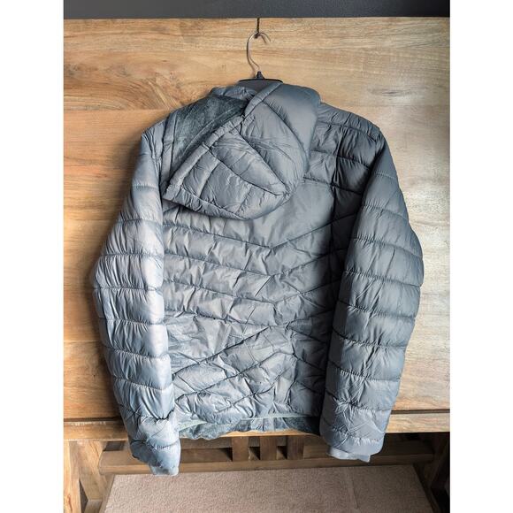 Leehanton Puffer Jacket Men M Dark Gray Fleece Lined Detachable Hooded Full Zip - Picture 2 of 4